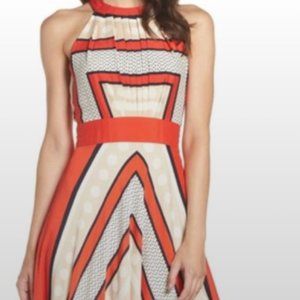 Eliza J Scarf Print Fit & Flare Maxi Dress